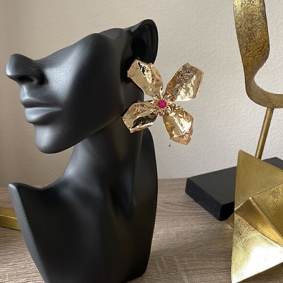 Bohemian flower statement earrings N19 - Picture 4 of 5